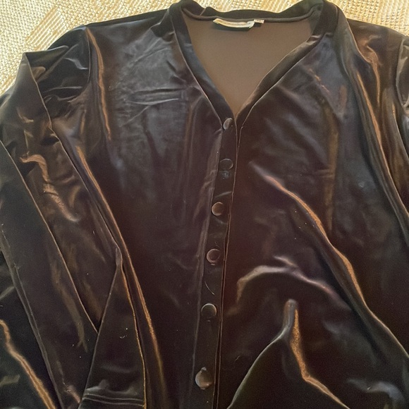 francine b Tops - Black velveteen Francine B size medium evening lightweight jacket